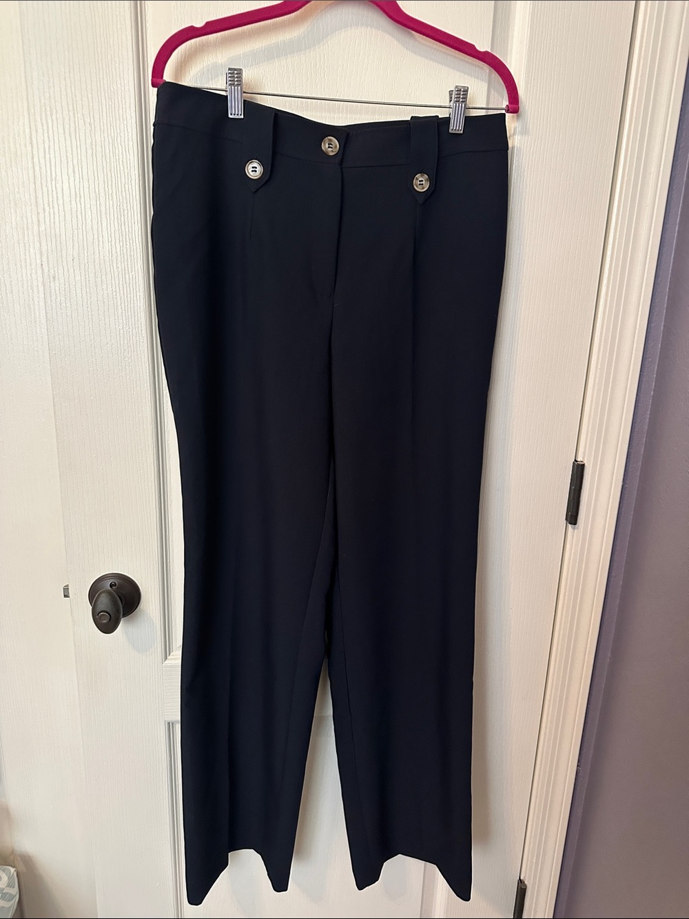 Jules & Leopold Black Tailored Straight-Leg Trousers